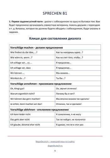 Темы для B1. Подготовка к Goethe Zertifikat - Skype Deutsch: немецкий